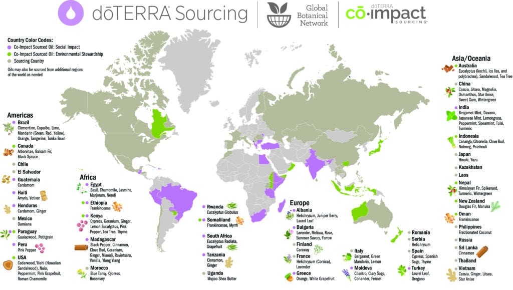 Authentic Brand Example: dōTERRA's sourcing map