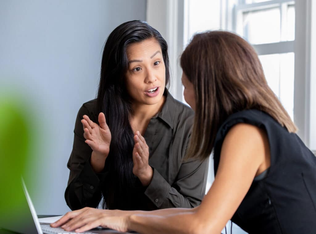 two woman having a mentoring meeting