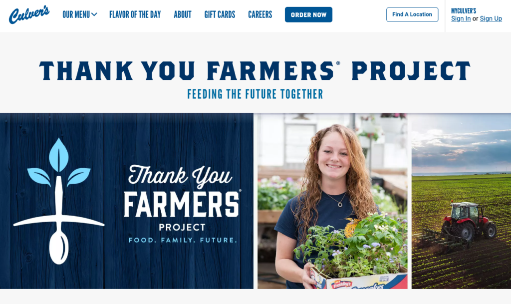 Authentic Brand Example: Culvers Thanking Farmers